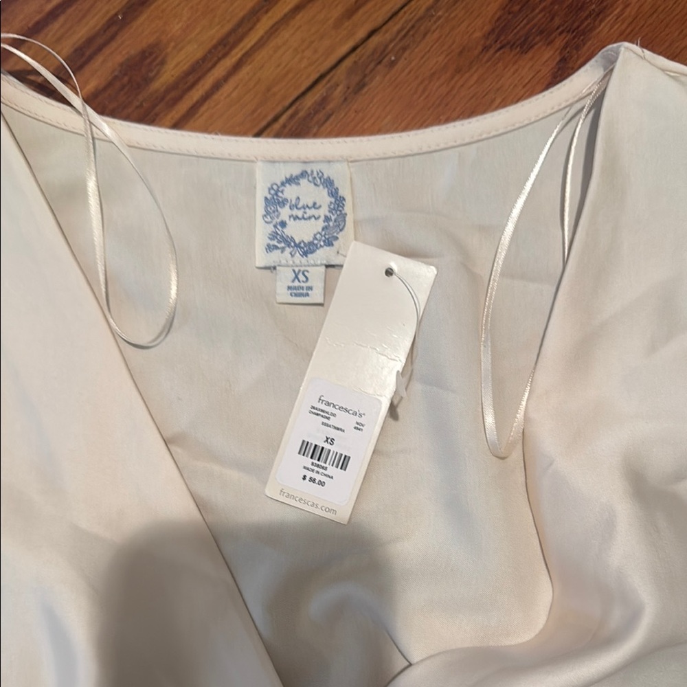 Blue Rain Cream Ruffled Wrap Sundress - Picture 2 of 3